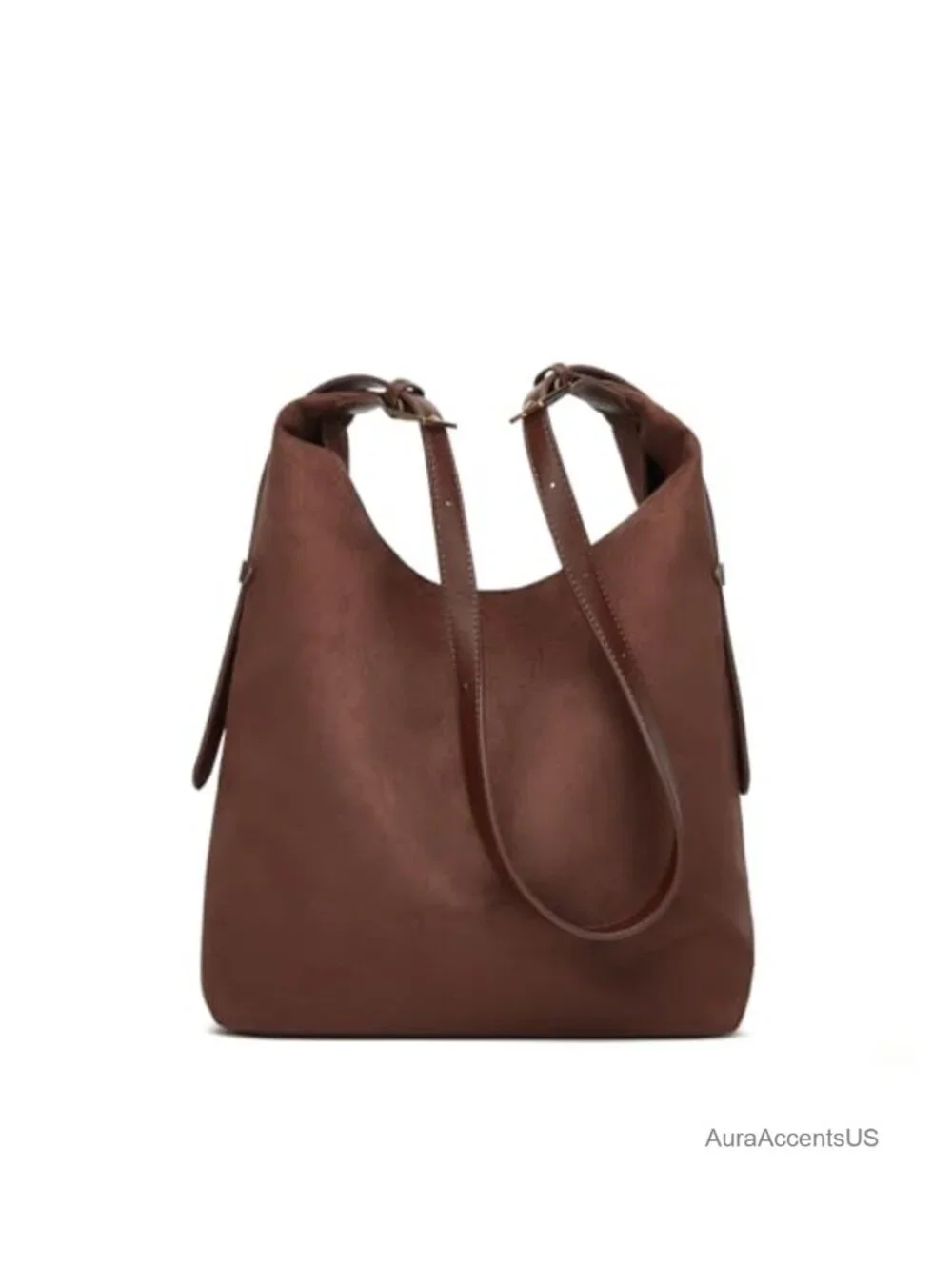 Faux Suede Hobo Bag for Women Slouchy Shoulder Tote Crossbody Purse with Zipper
